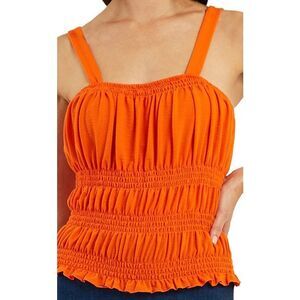 Bcx Juniors' Ruched Tank Top - Orange Size XL